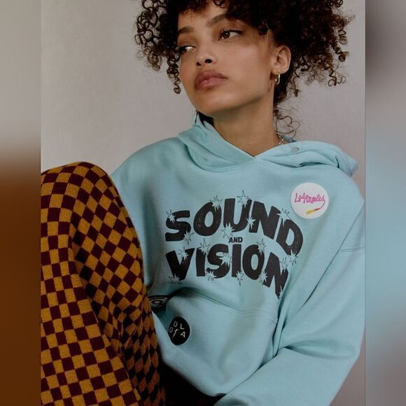 Daydreamer LA Sound And Vision Patch Pocket Graphic Hoodie NWT - Picture 5 of 16